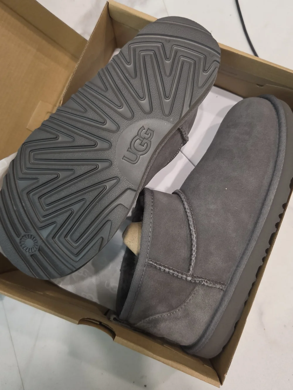 NWT! UGG Kids Classic Ultra Mini - Grey SIZE 6